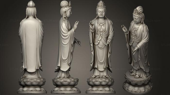 Скульптуры индийские (Статуя Гуаньинь, STKI_0122) 3D модель для ЧПУ станка